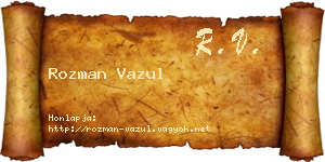 Rozman Vazul névjegykártya